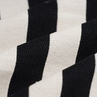 Tissu jacquard blanc grosses rayures tissées noires - Mondial Tissus