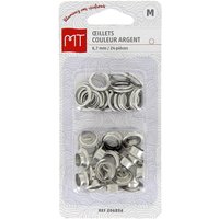 24 œillets 8.7 mm couleur argent - MT - Mondial Tissus