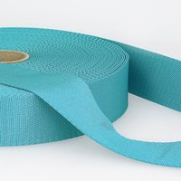 Sangle polyester 35mm bleu cyan - Mondial Tissus