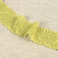 Ruban dentelle élastique pétunia vert anis 57mm - Mondial Tissus