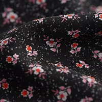 Tissu popeline de viscose Ecovero bouquets de fleurs noir - MT - Mondial Tissus