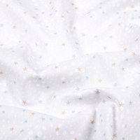 Toile coton 52 fils imprimée petites étoiles perle - Mondial Tissus