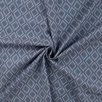 Tissu chambray imprimé losange bleu - Mondial Tissus
