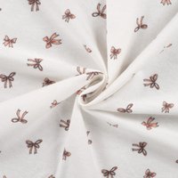 Tissu flanelle imprimé digital nœud écru - Mondial Tissus