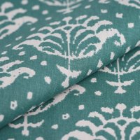 Tissu bachette fleurs Ethnic vert - MT - Mondial Tissus