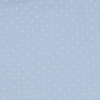 Tissu voile de coton plumetis bicolore bleu ciel blanc - Mondial Tissus