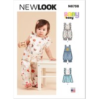 Patron New look 6738 barboteuses et robe pour bébés (nb-s-m-l) - Newlook - Mondial Tissus