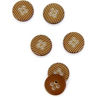 Boutons striés 2 trous marron 14 mm - MT - Mondial Tissus