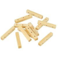 Perle bois "Lucy" rectangle 3 trous 30x5,2mm 12 pièces - Mondial Tissus