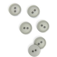 Boutons plats 2 trous gris 15 mm - MT - Mondial Tissus