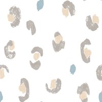 Maille jersey coton imprimée léo blanc - Mondial Tissus