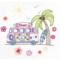 Kit DIY Broderie - Road trip à miami (sans cercle) - Un Chat dans l'Aiguille - Un chat dans l'aiguille - Mondial Tissus