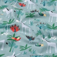 Tissu cretonne imprimé joli ane celadon - Mondial Tissus