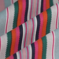 Tissu cretonne rayures Cancun fuchsia - MT - Mondial Tissus