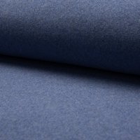 Tissu polaire coton bio duveteuse bleu jean - Mondial Tissus