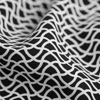 Tissu popeline viscose Croisillon noir - Mondial Tissus