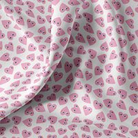 Maille jersey coton imprimée joli cœur rose - Mondial Tissus