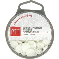 Boutons pression en plastique à clipser blanc 13mm - MT - Mondial Tissus