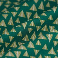 Tissu popeline coton bio sapins vert - MT - Mondial Tissus