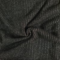 Maille tricot côtelée lurex noire - Mondial Tissus