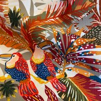 Toile polyester déperlante imprimée papouasie terracotta - Mondial Tissus