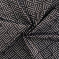 Tissu technique imperméable imprimé graphique gris anthracite - Mondial Tissus