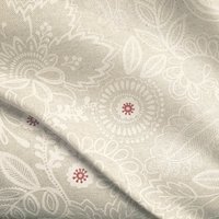 Tissu bachette enduite fleur effet cachemire naturel - Mondial Tissus
