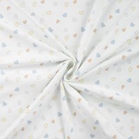 Maille jersey coton imprimée multi cœurs pastel multico - Mondial Tissus