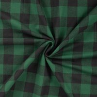 Tissu Twill coton imprimé carreaux vert et noir - Mondial Tissus