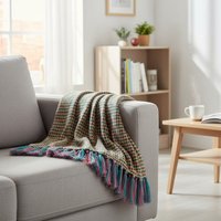 Plaid vichy multicolore 130x170cm - MT - Mondial Tissus