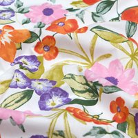 Toile polycoton imprimée fleur aquarellée rose - Mondial Tissus