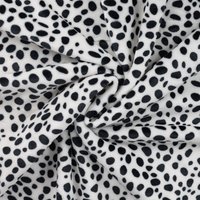 Tissu douillette imprimé pois noir blanc - Mondial Tissus