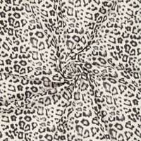 Toile viscose lin imprimée digital panthère écru - Mondial Tissus