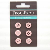 Carte de 6 boutons unis 12 mm rose pâle - Frou Frou - Mondial Tissus