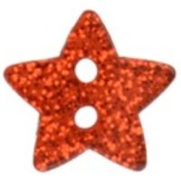 Bouton étoile paillettes rouge 23mm - Mondial Tissus
