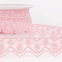 Ruban guipure rose 30 mm - Mondial Tissus