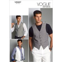 Patron Vogue 8987MXX gilet de costume homme avec ou sans col - du 40 au 46 - Vogue - Mondial Tissus