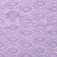Tissu popeline coton à broderie ajourée forme œil lilas - Mondial Tissus