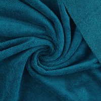 Tissu éponge bambou doudou bleu canard - Mondial Tissus