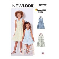 Patron New Look 6727 robe fille col claudine 3 à 14 ans - Newlook - Mondial Tissus