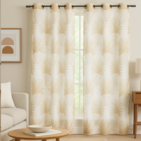 Voilage Varsovie grandes palmes 140x250cm - Mondial Tissus