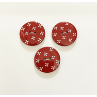 Lot de 3 boutons 25 mm fleurette bordeaux - Récréatys - Mondial Tissus