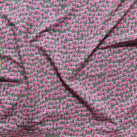 Maille french terry coton bio kaki pétales fuchsia - Albstoffe - Albstoffe - Mondial Tissus