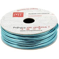 Bobine ruban corde lurex bleu turquoise 1.6 mm - MT - Mondial Tissus