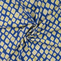 Tissu viscose chally imprimé mini ikat bleu - Mondial Tissus