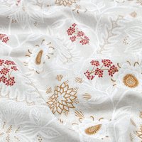 Tissu coton épais imprimé fleur délicate blanc - Mondial Tissus