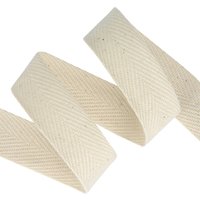 Ruban sergé coton crème 20mm - Mondial Tissus