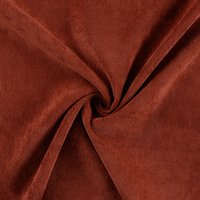 Tissu velours milleraies polyester élasthanne uni terracotta - Mondial Tissus