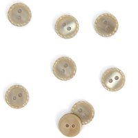 Boutons à bords pointillés marron 11 mm - MT - Mondial Tissus