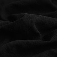 Tissu toile polyester élasthanne fleur relief noir - MT - Mondial Tissus